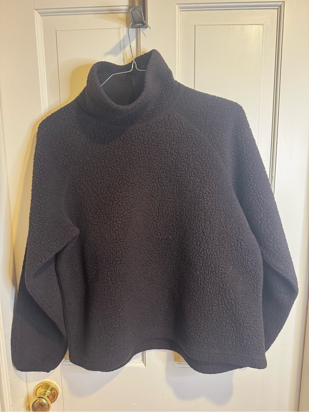 L.L. Bean Women's Black Sherpa Turtleneck Pullover